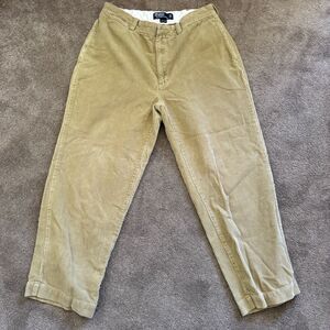 Vintage Polo Ralph Lauren Brown Philip Pant Men 34x30 Corduroy Flat Front Khaki